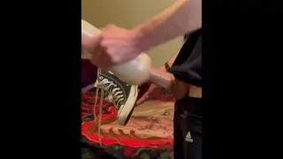 My Boyfriend used his Fleshlight to Cum on my Converse! *full Video on OnlyFans!*