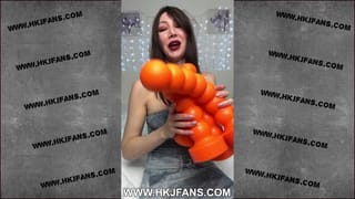 Hotkinkyjo in Green Stockings Belly Bulge, Deep Anal Dildo from Mrhankey, Fisting & Prolapse