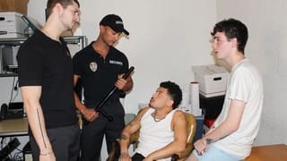 Young Perps - Officers AJ Sloan & Christian Ryder Discipline Pervy Boys for being Naughty in Public - Pornhub Gay