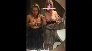 Lesbian Exhib: two Amateur Alt Lesbians Show off in the Toilets of the Mac do x REAGANFRENCHOFF