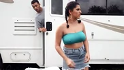 Petite Latina chick sucks and rides big penis like a pro