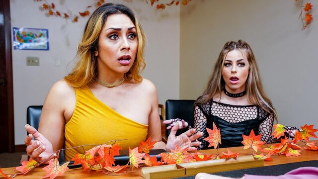 Silicone tits action with smiling Lilly Hall and Renee Rose from Perv Principal