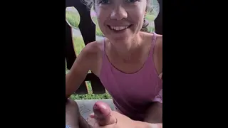 Wonderful Blowjob on the Balcony with a Mountain View !