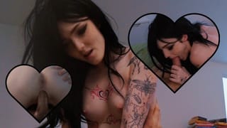 Fucking and Cumming on Hot Goth Slut