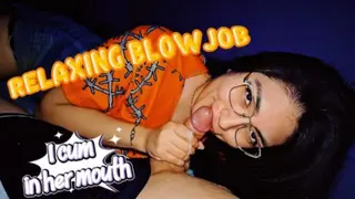 Stupid Girl with Glasses Starts by Kissing Dick and Gets Desperate Eating even the Balls