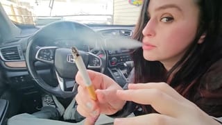 POV first Date Cigarette Smoking Car Blowjob