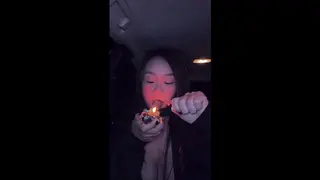 Vietnamese American Girl Smoking Cannabis in her Car ^_^