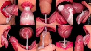 CLOSE UP: BEST MOUTH for your CUMSHOTS! HOTTEST CUM MOUTH COMPILATION! MILKING - FORESKIN - CONDOM!