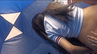 STUDENTS FUCKING IN THE TENT, Schoolgirl Fucking on the Excursion!! 😱🤤