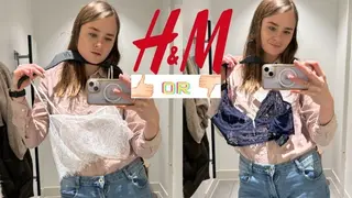 H&M try on Haul new Outfits Underwear in Dressing Room