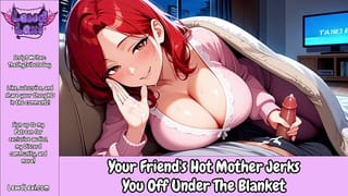 Your Friend's Hot Step-Mother Jerks you off under the Blanket [erotic Audio Roleplay]
