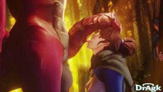 DOTA 2 - Marci Worshipping Dragon Knight's Huge Dragon Cock