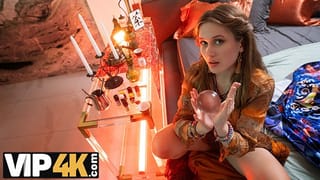 DEBT4k. Young Fortune-teller with Firm Tits and Nice Ass provided a Magical Ritual with her Pussy