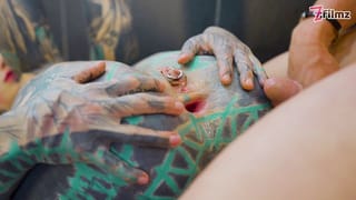 Sexy Tattoo Artist Gets her Ass Stretched by a Client Anal, Nasty ATM, and a Thick Facial b