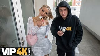 VIP4K. Young Beauty with Natural Tits is Cheating on her BF in Front of him
