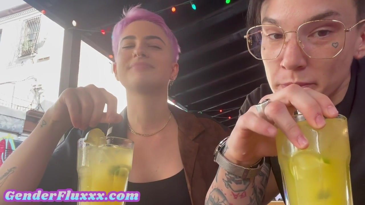 Tattooed amateur sex lesbian queer licks GFs slit at home