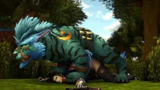 Human Alliance Captain Ashtinn Reed Fucked by Horde Druid Cat Form