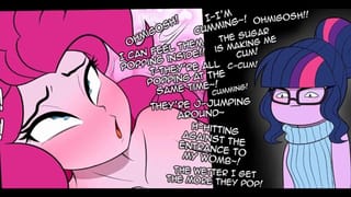 "popping Candy and Ponko" MLP NSFW Comic Dub (Art By: Pshyzomancer Edited By: DrumstickPony)