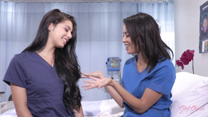 Alluring Nurses Gina Valentina And Maya Bijou go lesbian