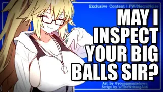 The COURTSIDE BALL GIRL Inspects your Balls for "QUALITY ASSURANCE" [ball Sniffing] [blowjob] [deepthroat] [size Praise] [throatpie] [erotic ASMR RP]