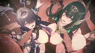 【genshin Impact Orgy sex2】Lauma,Nefer Group Sex 3D Hentai Animation.