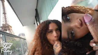 Cheating on my BF on a Balcony in Paris 🗼😈🍆