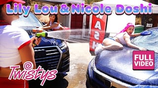 TWISTYS - Lily Lou Sticks her Fingers Deep inside Nicole Doshi Making her Squirt all over the Place