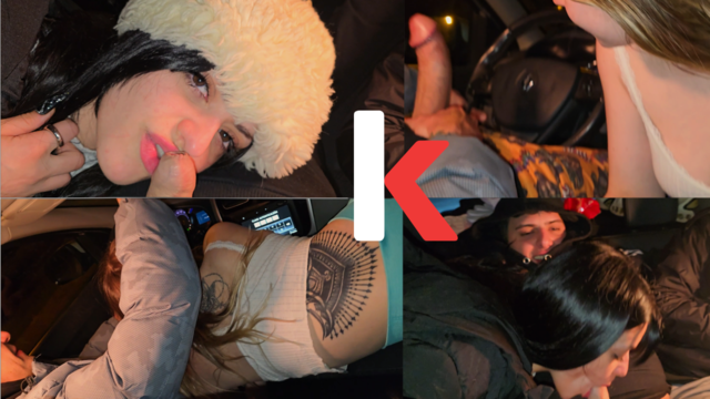 A Double Blowjob in my Friend's Car DIRTY GIRLS MORBOSO