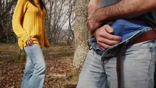🔥DICK FLASH IN FOREST🔥Hot MILF CAUGHT me Jerking of Gets Fucked and HUGE CUMSHOT💦