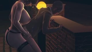 Futa MILF Fucks old Man Perv
