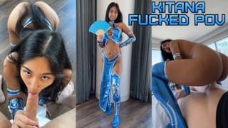 Kitana from Mortal Kombat Sucks, Fucks, and Swallows!