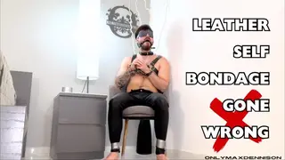 Leather self Bondage gone Wrong - Pornhub Gay
