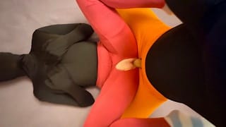 Cute Teen Couple in Zentai Suits