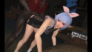 Futa Elf Courtesan Farrah Fucked in Ul'dah Alley by BBC Client