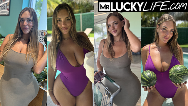 Chilling by the Pool with Alanna Pow and her Big Natural Melons