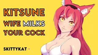Kitsune Wifey Milks your Cock [F4M] [bent over Counter] [pound my Tight Pussy] [apron & Panties]