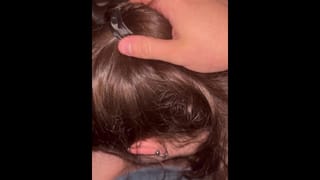 18 Year old College Slut gives Wet Slppy Blowjob in Car