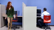 Office worker fucks the colleague and ejaculates on her feet