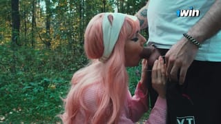Cute Lesbian got Lost in the Forest and Ran into a Forester's Dick.