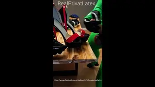 Shiny Latex Solo: Gloved Hands & High Heels