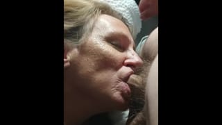 Granny Sucking Dick like a Pro Amateur Blowjob