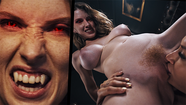 Lesbian Vampire Slayers - Octavia Red Preys on Blonde Babe Tiffany Tatum