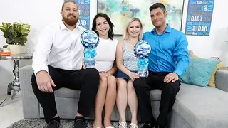 Sexy Teens Aria Banks and Riley Jean have Fun Pleasing their Step Dads