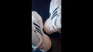 A Skater on a Train Shows his Feet in White Socks and Adidas Sneakers and Touches his Bulge - Pornhub Gay