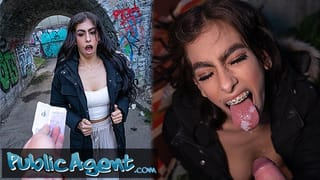 Public Agent Sexy Colombian Babe Sucks and Fucks in Public Place