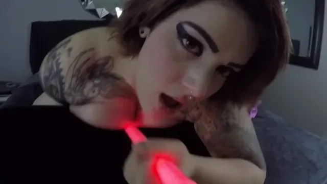 - Camgirl light saber tit fucking and pussy play POV