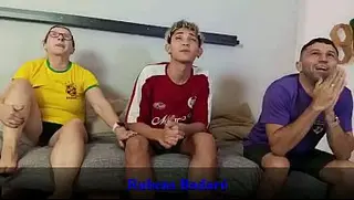 During the Brazil game, my step dad was cheering so hard he didn't even notice me fucking my stepmother (full video on Red/Sheer).