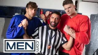 MEN - Opposing Players Dom King and Malik Delgaty take Turns Fucking the Referee Mateo Zagal - Pornhub Gay