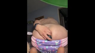 Diaper Boy trying his new Thrusting Dildo - Pornhub Gay