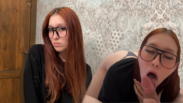 POV Nerdy Girl in Glasses gives Sloppy Blowjob
